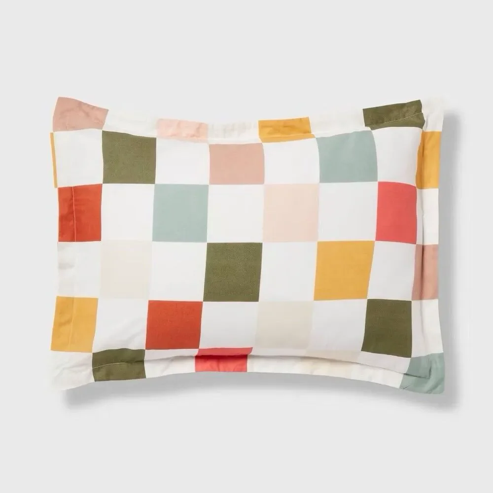 Pillowfort Twin Kids Checkered Comforter Set w/ Sham OEKO-TEX Bedding